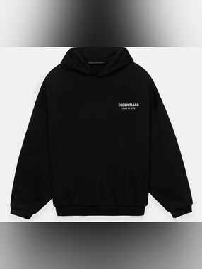 Fear of God Essentials Black Pullover Hoodie